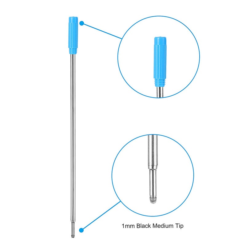 Jovitec 24 Pieces Replaceable Ballpoint Pen Refills Metal Pen Ink Refills Smooth Writing 4.5 Inch (11.6 cm) and 1 mm Medium Tip for Gifts Office(Blue) - Image 4